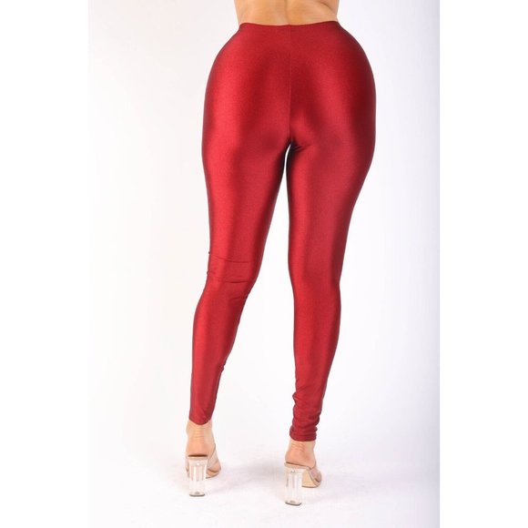 Women High Waist Shiny Tricot Stretch Skinny Dance Yoga Club Party Legging pants - Picture 7 of 9